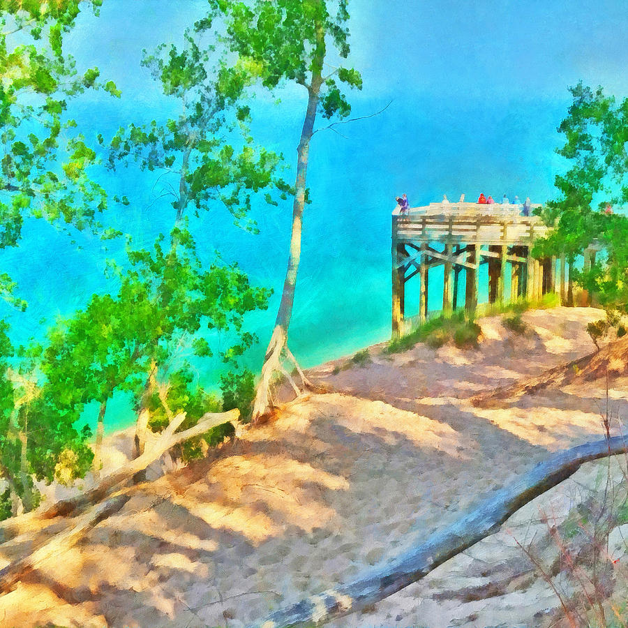 Observation Deck on the Pierce Stocking Scenic Drive #1 Digital Art by Digital Photographic Arts