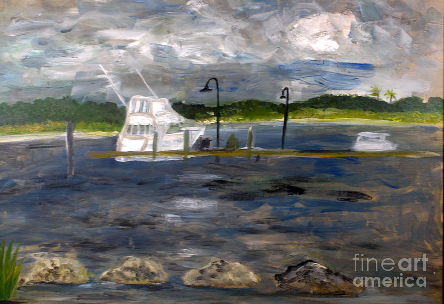 Ocean Inlet Marina #2 Painting by Donna Walsh