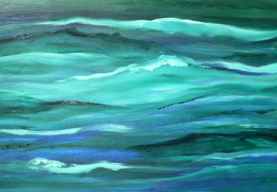 Blue Painting - Ocean swell   by Valerie Anne Kelly
