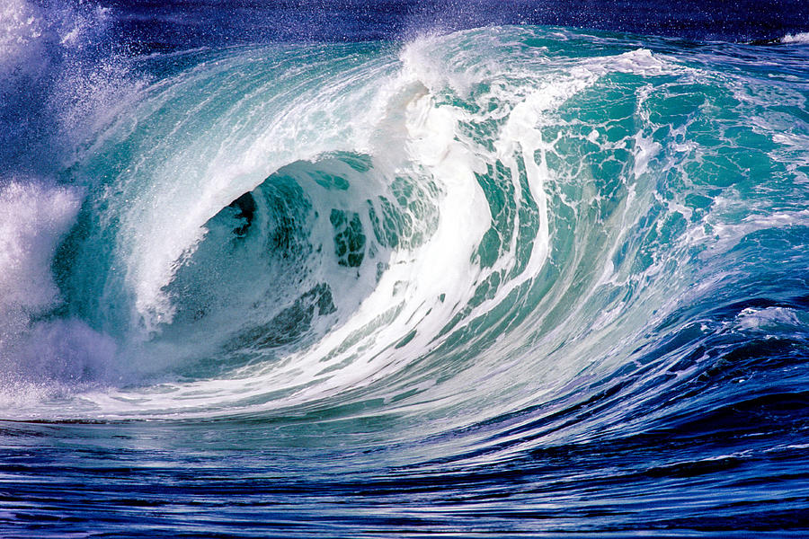 Ocean wave at Waimea Bay #1 Photograph by Tropicalpixsingapore