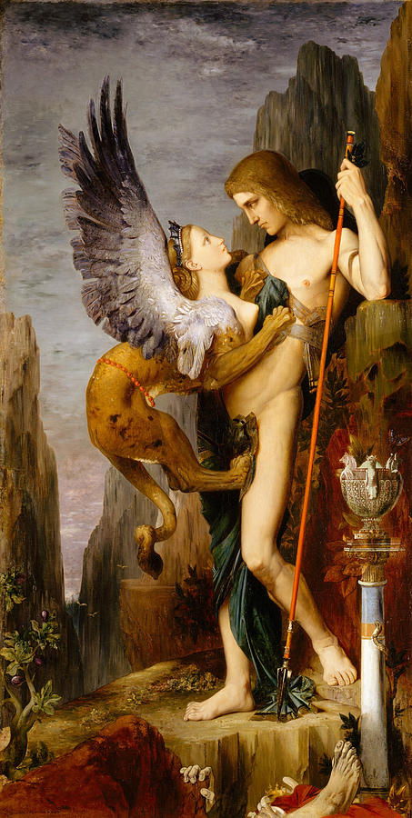 Oedipus and the Sphinx Painting by Gustave Moreau