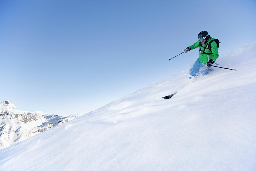 Off-piste Skier In Powder Snow #1 Photograph by Geir Pettersen