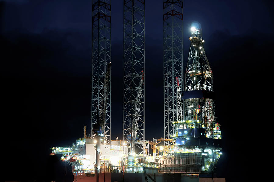 Oil Rig At Night #1 Photograph by Science Photo Library Oil Rig At Night #1 Photograph by Science Photo Library