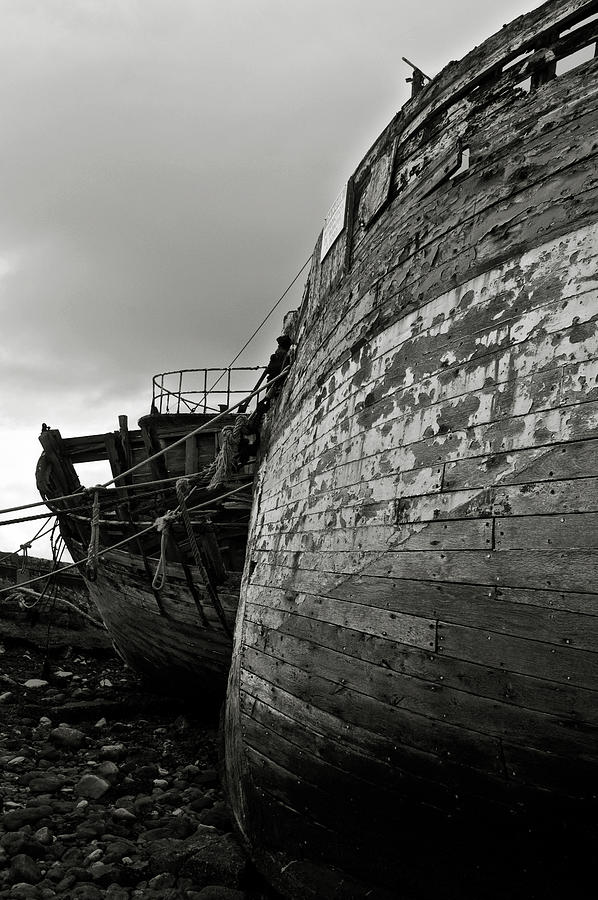 Black And White Photograph - Old abandoned ships #8 by RicardMN Photography