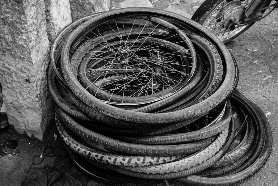 old bicycle tires