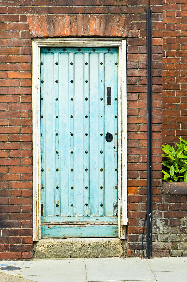 Abstract Photograph - Old blue door #1 by Tom Gowanlock