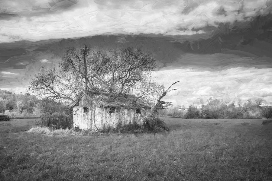 Old Farm Building Painted BW  #1 Photograph by Rich Franco