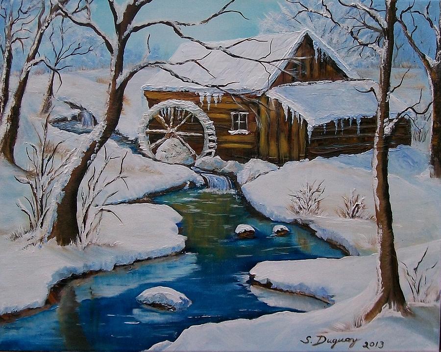Old Grist Mill Painting