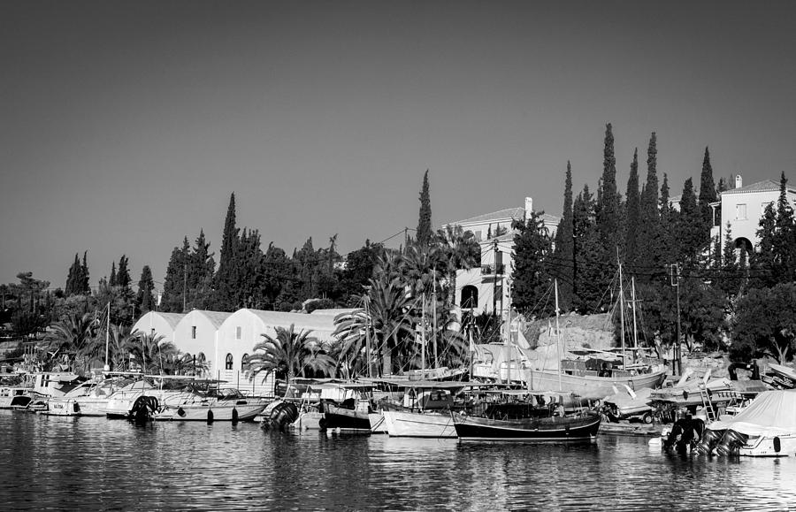 Old harbour in Spetses Town #1 Photograph by Paul Cowan