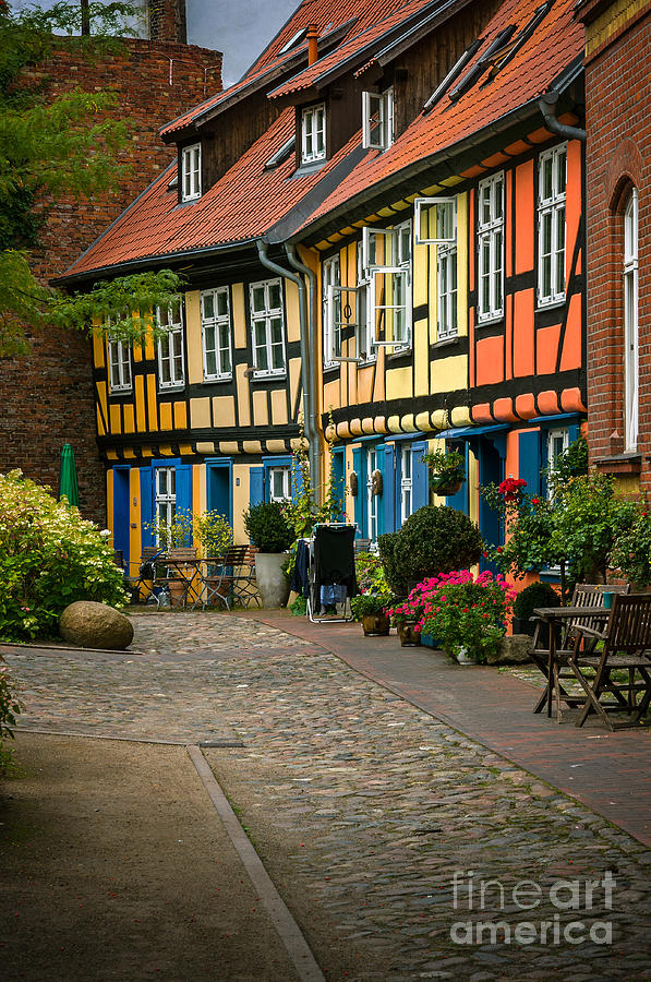Houses Photograph - Old houses at Johannes Kloster Stralsund by David Davies Houses Photograph - Old houses at Johannes Kloster Stralsund by David Davies