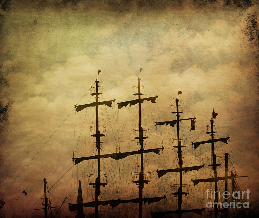 Old pirate ship #1 Mixed Media by Jelena Jovanovic