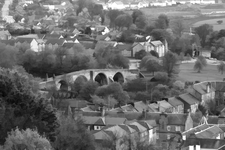 Old Stirling Bridge and houses as visible from Stirling Castle #1 Photograph by Ashish Agarwal
