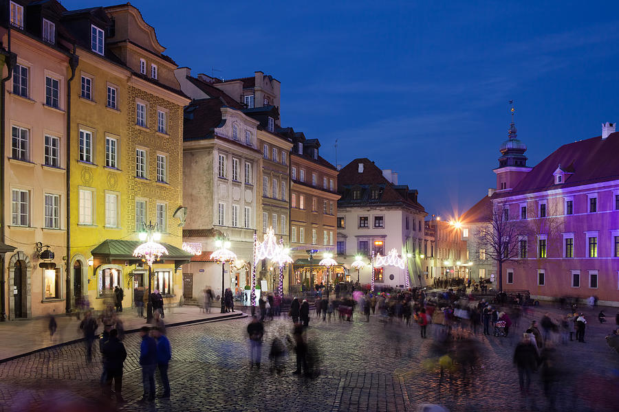 Old Town in Warsaw at Night #1 Photograph by Artur Bogacki