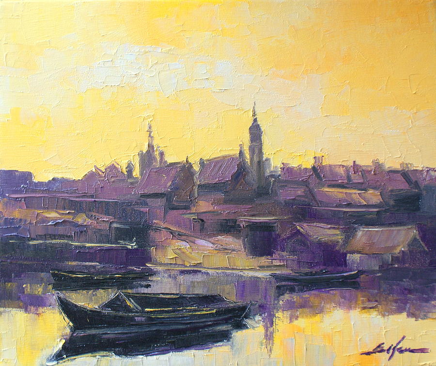 Old Warsaw - Wisla river #1 Painting by Luke Karcz