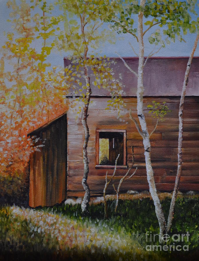 Old Wooden Barn Painting by Martin Schmidt