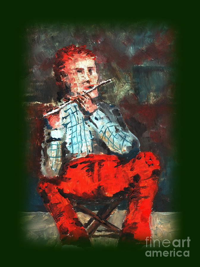 Music Painting - Ole Red Pants #2 by Val Byrne