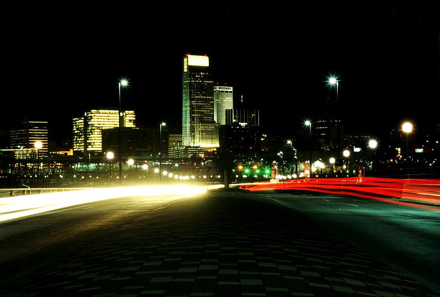 Omaha Photograph - Omaha skyline at night #1 by Jetson Nguyen