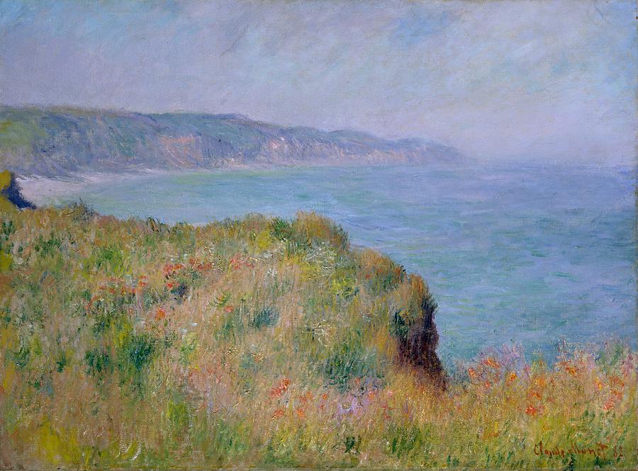 Claude Monet Painting - On the Cliff at Pourville #1 by Claude Monet