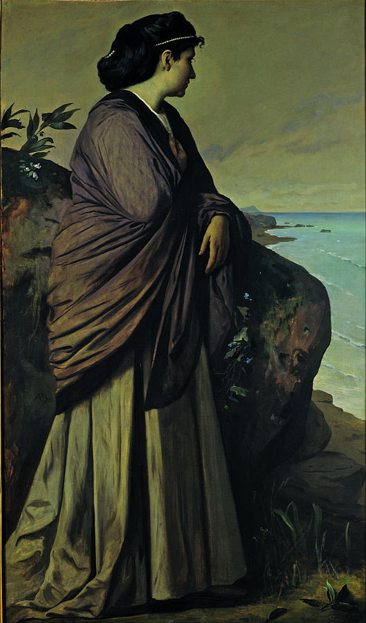 On the Seashore. Modern Iphigenia Painting by Anselm Feuerbach