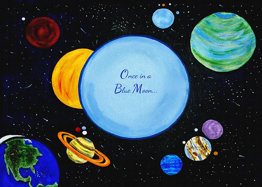 Once In A Blue Moon #1 Painting by Donna Proctor