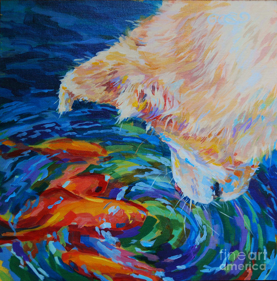 Koi Painting - One Fish Two Fish #1 by Kimberly Santini