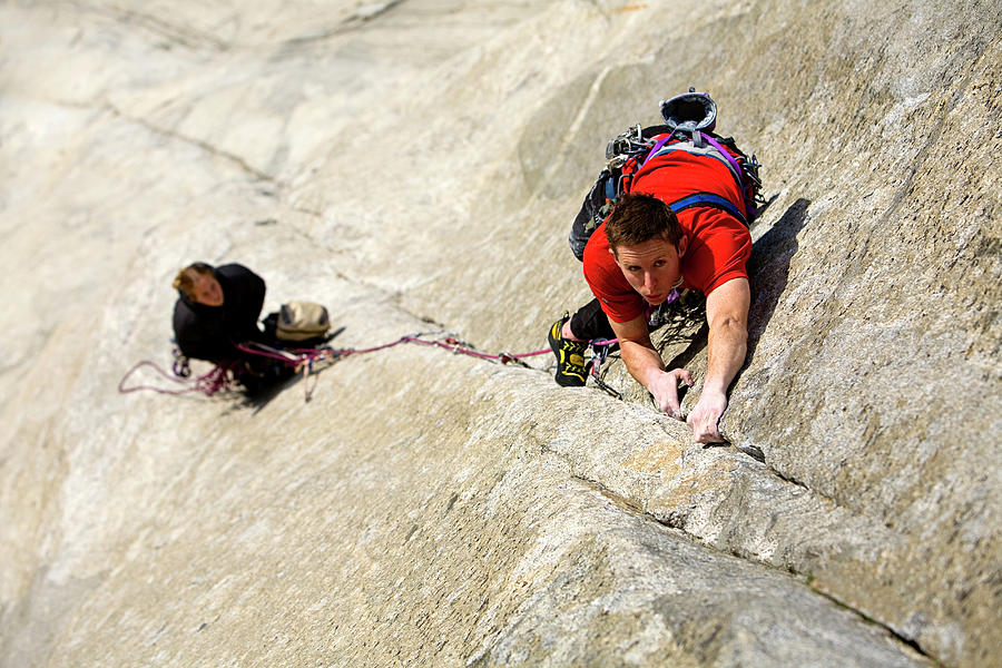 One Man And One Woman Climbing A Steep Photograph By Corey Rich Fine Art America