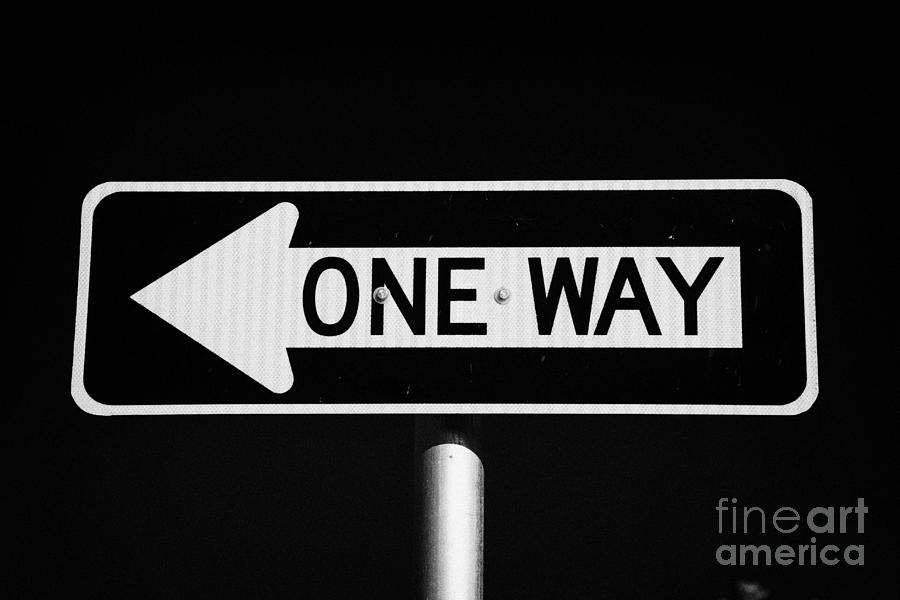 One Way Traffic Sign Against Blue Sky Usa Photograph by Joe Fox - Pixels