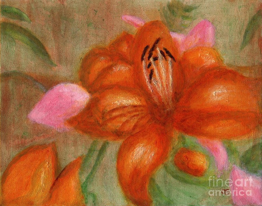 #Orange    #Lily Painting by Arlene Babad