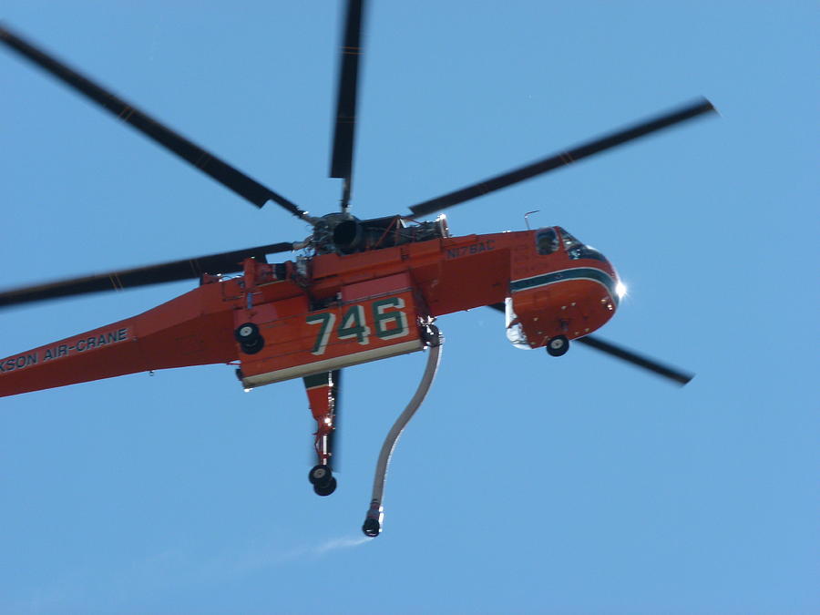 Orange Skycrane Firefighting Helicopter #1 Photograph by Jeff Lowe