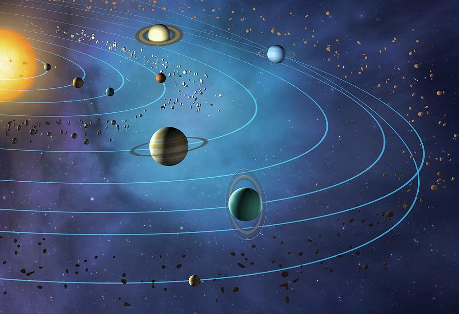 Orbits Of Planets In The Solar System #1 Photograph by Mark Garlick