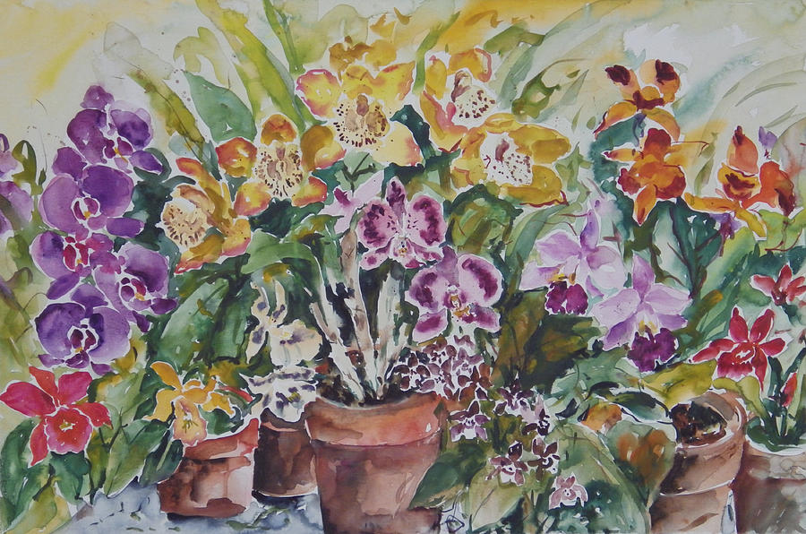 Orchids I #2 Painting by Ingrid Dohm