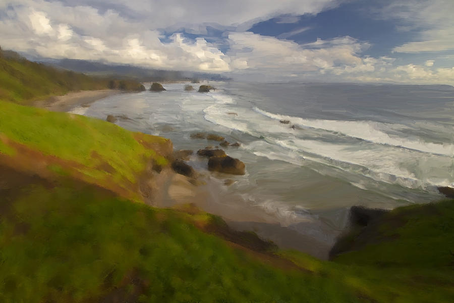 Oregon Coast view #1 Digital Art by Sven Brogren