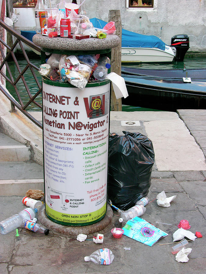 Overflowing Litter Bin #1 Photograph by Tony Craddock/science Photo Library