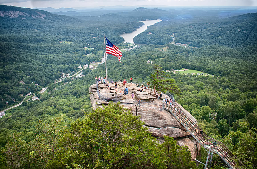 Overlooking Chimney Rock And Lake Lure #1 Photograph by Alex Grichenko