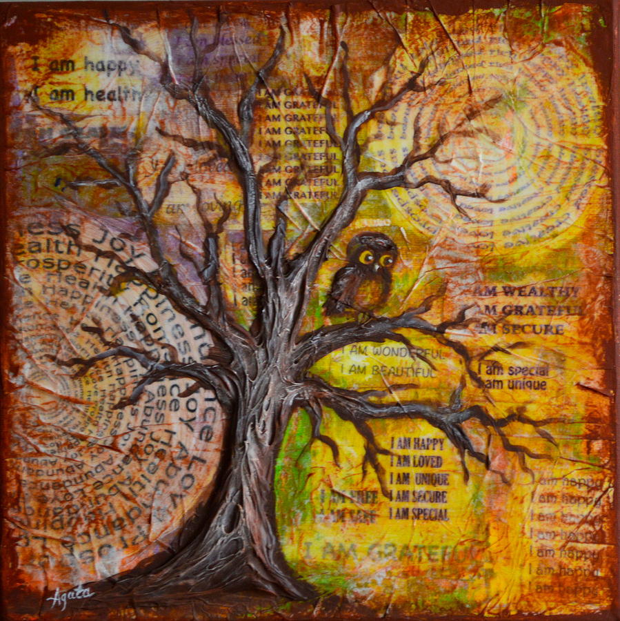 Wisdom of Positive Thinking Painting by Agata Lindquist