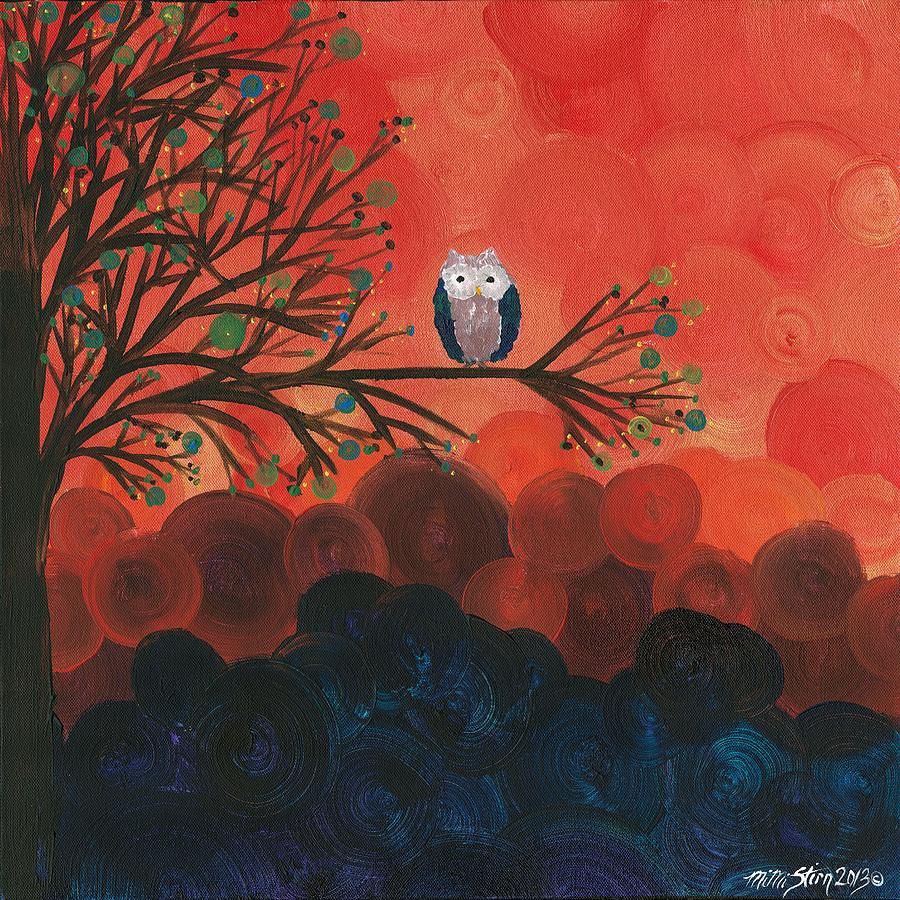 Owl Singles - 02 Painting by MiMi Stirn