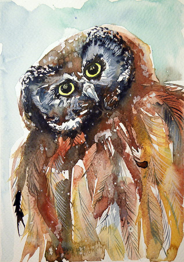 Owl #9 Painting by Kovacs Anna Brigitta