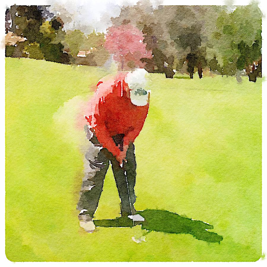 Golfer Digital Art by Shannon Grissom