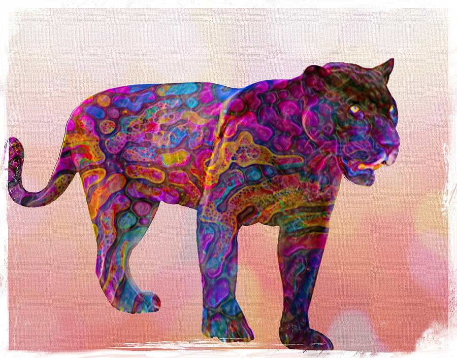 Painted Panther #1 Mixed Media by Michael Pittas