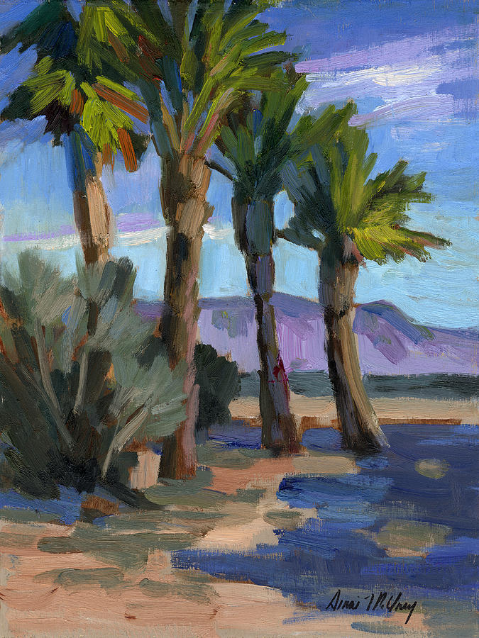 Palm Oasis at La Quinta Cove #1 Painting by Diane McClary