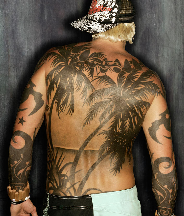 Palm Leaves Tattoo on the Back