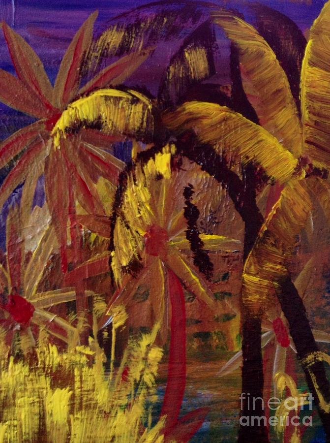 Palms in color #1 Painting by James and Donna Daugherty