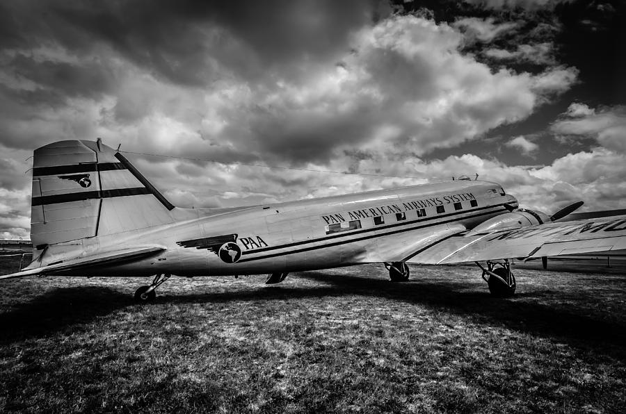 Black And White Photograph - Pan American Airways DC3 #1 by Puget  Exposure