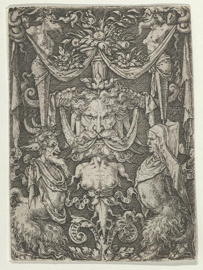 Panel With Grotesque Candelabrum Drawing by Heinrich Aldegrever | Fine ...