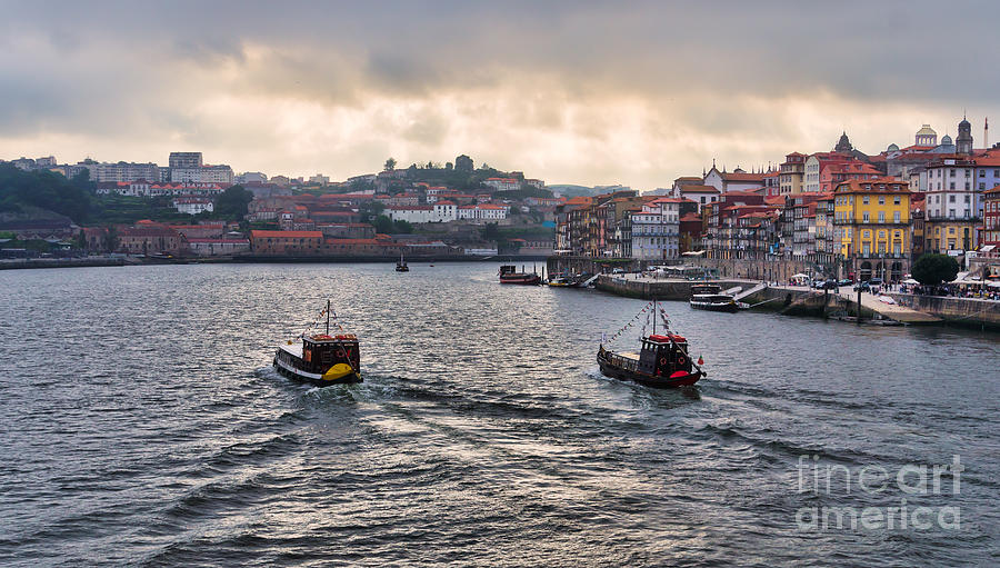Architecture Photograph - Panorama of Duoro River Porto #1 by Frank Bach