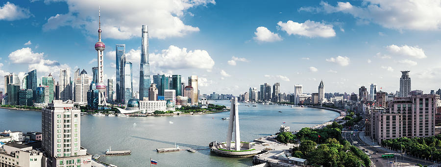 Panoramic skyline of Shanghai #1 Photograph by MarsYu