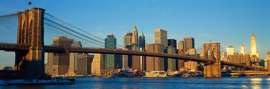 Panoramic View Of Brooklyn Bridge Photograph by Panoramic Images - Fine ...