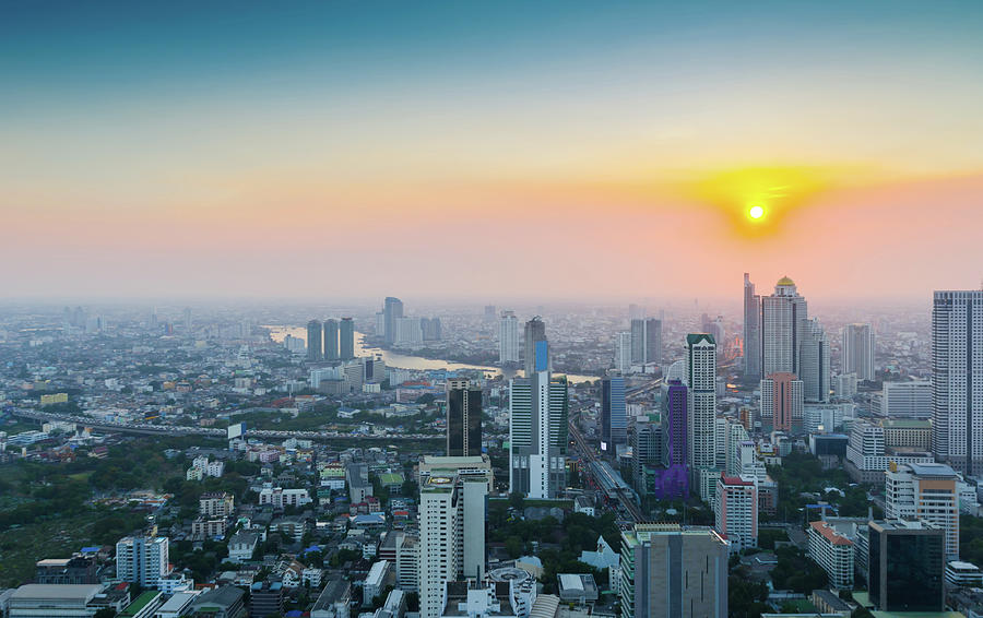 Panoramic View Of Urban Landscape In by Primeimages