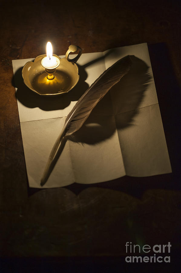 Paper And Quill By Candle Light #1 Photograph by Lee Avison