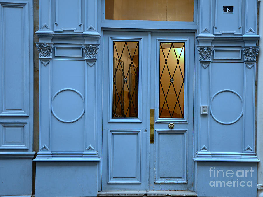 Paris Blue Door - Blue Aqua Romantic Doors of Paris  - Parisian Doors and Architecture #1 Photograph by Kathy Fornal